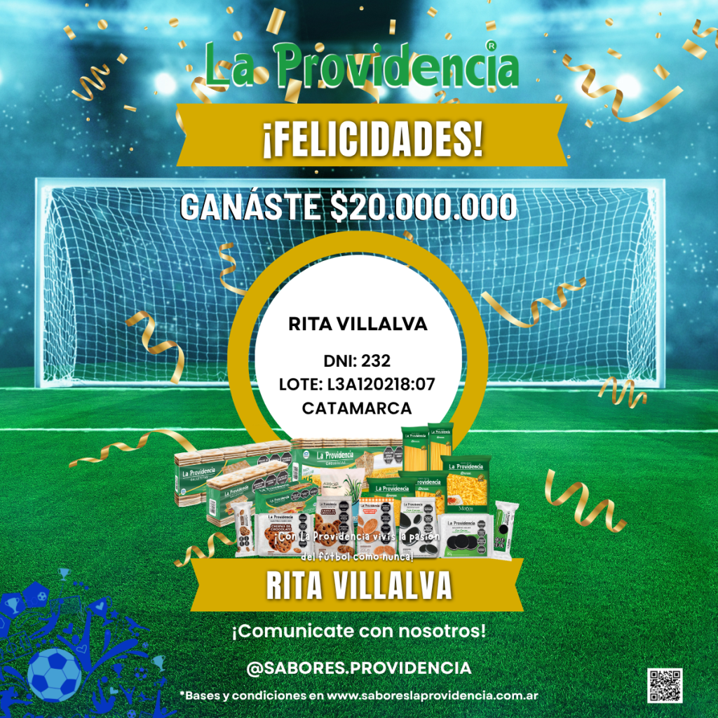 Ganadora del sorteo $20.000.000 La Providencia